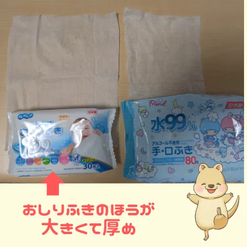 おしりふきとてくちふきの違い